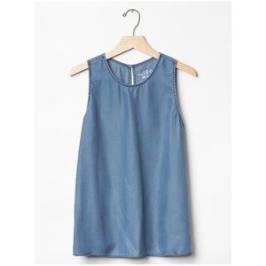 Gap Tencel® Denim Chambray Sleeveless Keyhole Top